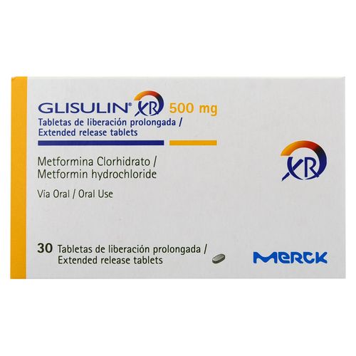 Glisulin Xr 500 Mg 30 Tabletas Una Caja