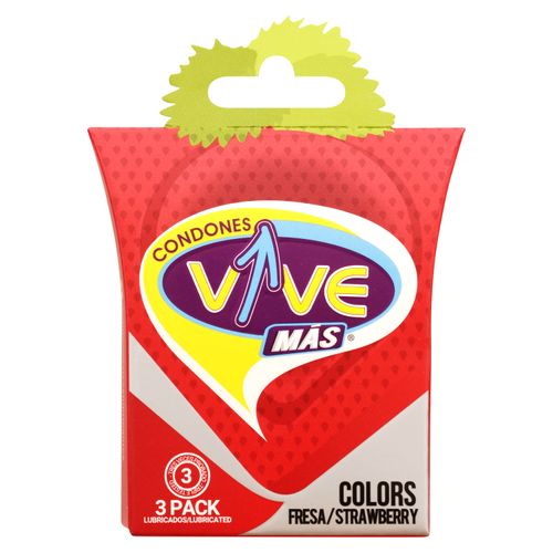 Preservativos Vive sabor fresa - 3 Uds