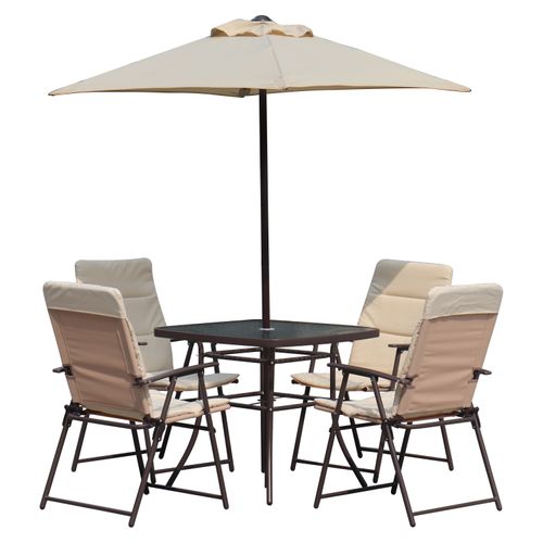 Set De Comedor Mainstays De Metal Beige 6 Piezas