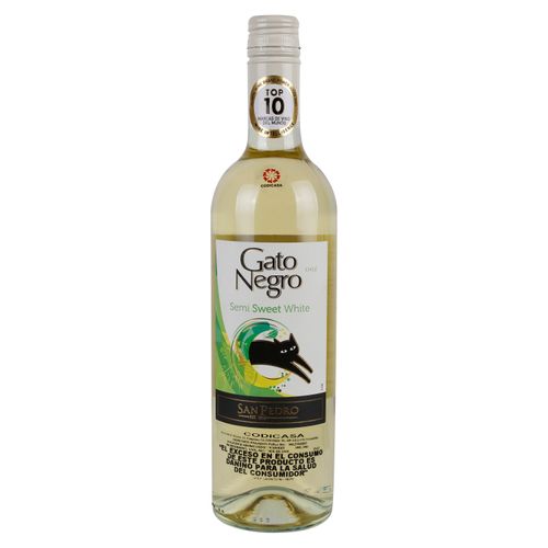 Vino Gato Negro Semi Sweet Blanco San Pedro -  750ml