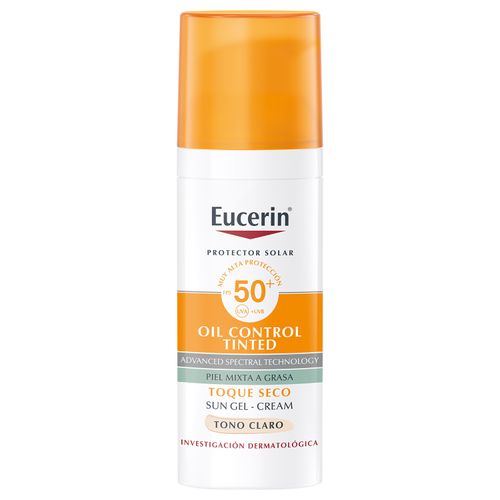 Crema facial Eucerin con color y protección solar tono claro FPS 50 - 50 ml