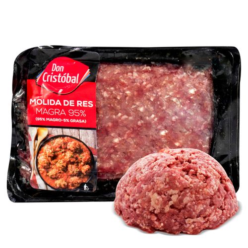 Carne Molida Magra Marca Don Cristobal 95% Carne y 5% Grasa Empacado - Precio por libra