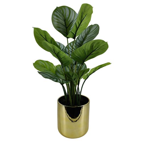 Planta Artificial Marca Mainstays Con Maceta Color Dorada