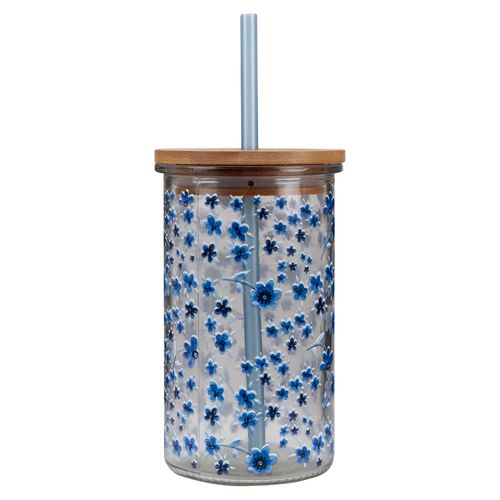 Vaso Mainstays de vidrio, con pajilla. Modelo:SD-CAM020