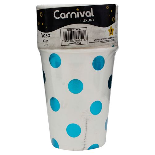 Vaso Carnival Azul Metalico 9oz