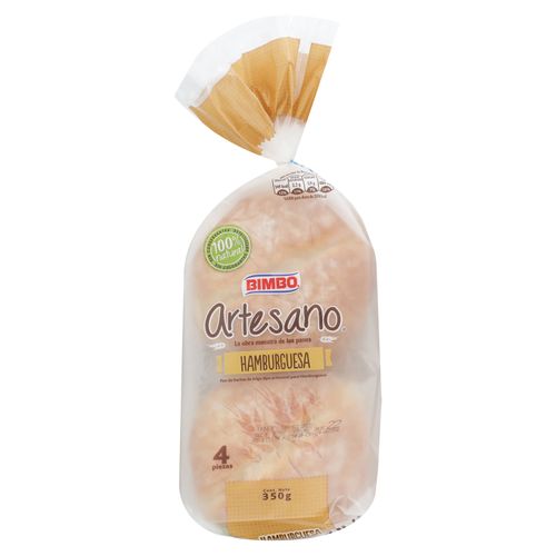 Pan Bimbo Artesano Hamburguesa Big 4 Unidades - 350gr