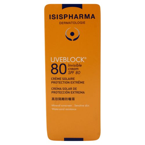 Bloqueador Solar Isispharma Uveblock Spf 80 Invisible Cream 40ml