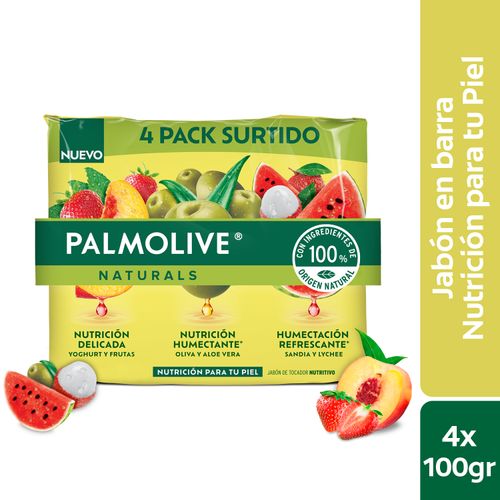 Jabon Corporal Palmolive Naturals Mixto 100 g 4 Pack