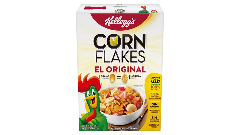 Comprar Cereal Kellogg's® Corn Flakes Sabor Original - Hojuelas de Granos  de Maíz de Origen Natural - 1 Caja de 500g
