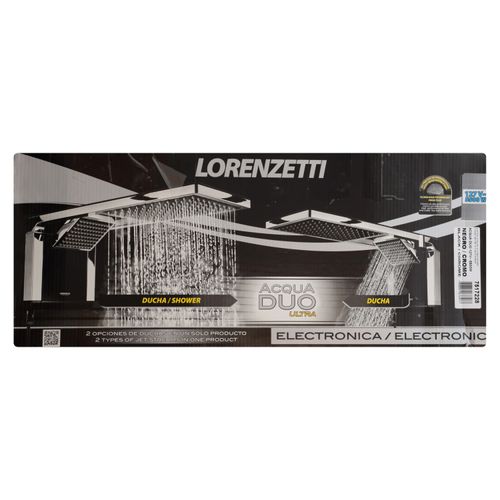 Ducha Lorenzetti Acqua Duo Electrónica Color Negro Cromo