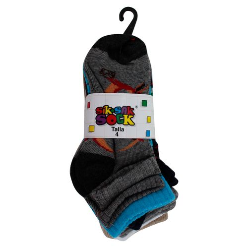 Calcetín Sik Sak, Sock Niño, 6Pack -Talla 4