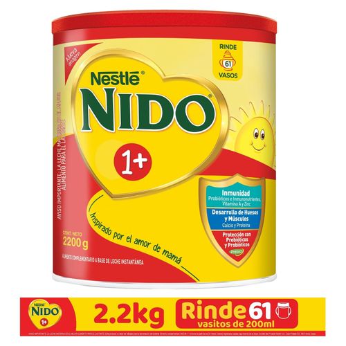Leche Nestlé® NIDO® 1+ Protección® Alimento Complementario a Base de Leche Instantánea Lata -2.2kg