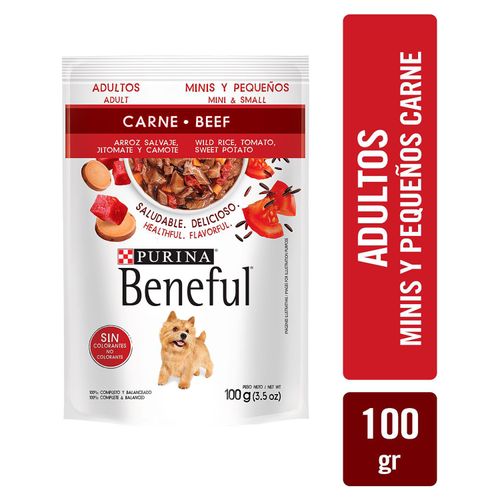 Alimento Húmedo Perro Adulto Purina Beneful Minis y Pequeños Carne -100g