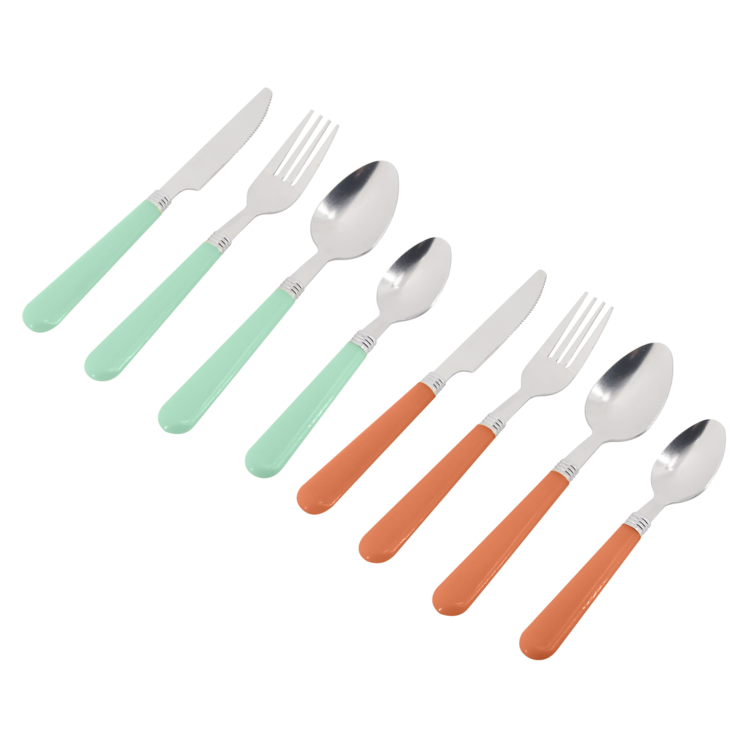 Set Cubiertos Con Mango Plástico 12Pzas - Toscana Varios Colores