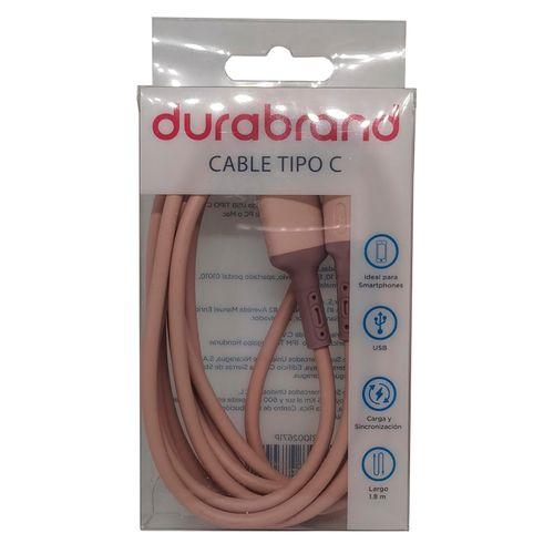 Cable Durabrand Tipo C 1 8M Rosado