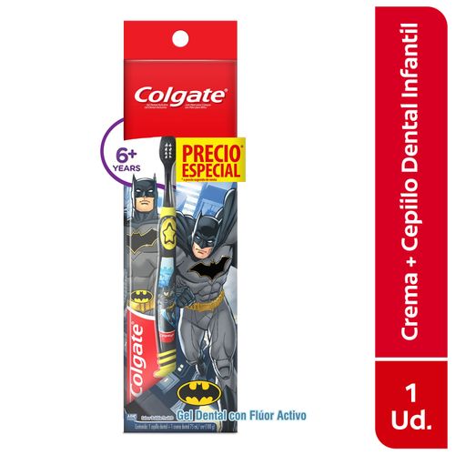 Pack Colgate Smiles Pasta Dental 75 ml + Cepillo Batman/Wonder Woman