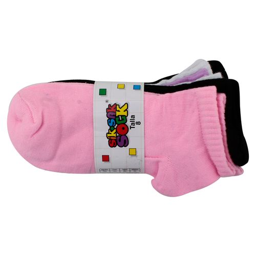Calceta Sik sak sock, diseños niña - 6 pzas/Talla 8