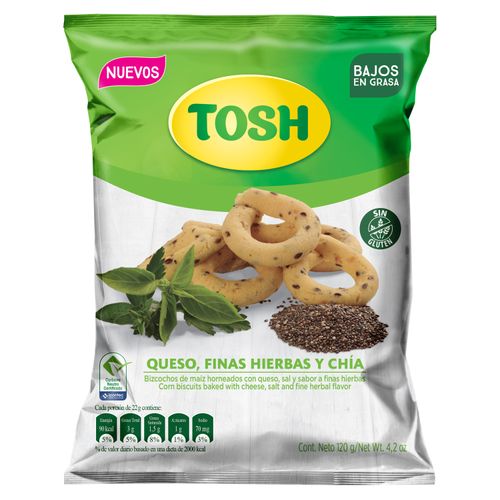 Bizcocho Tosh Queso Hierbas Chia Pk 120G
