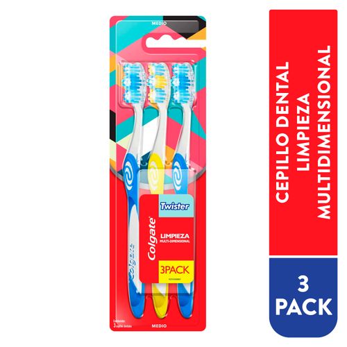 Cepillo Dental Colgate Twister, Limpieza Multidimensional 3 Pack