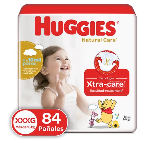 Pañales Huggies Natural Care Etapa 6/XXXG  Hipoalergénico, Más De 16kg - 84Uds