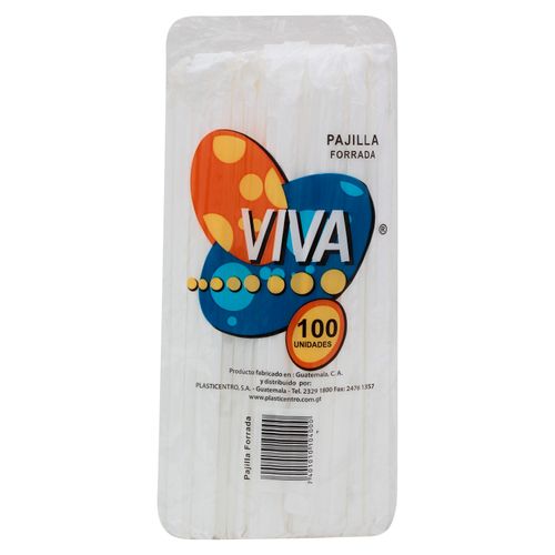 Pajilla Viva, Forrada Transparente 100 Unidades