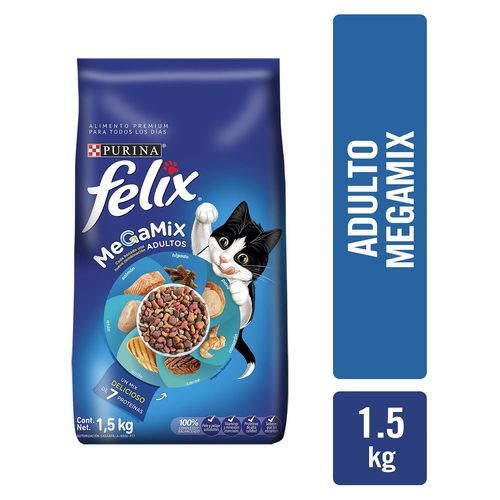 Alimento Gato Adulto marca Purina Felix Megamix -1.5kg