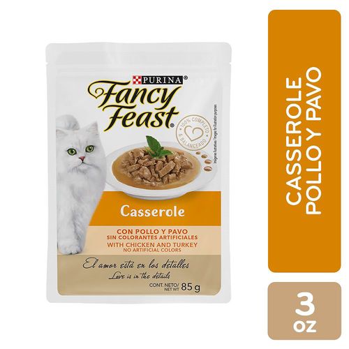 Alimento Húmedo Purina Fancy Feast Casserole Sabor Pollo y Pavo -85 g
