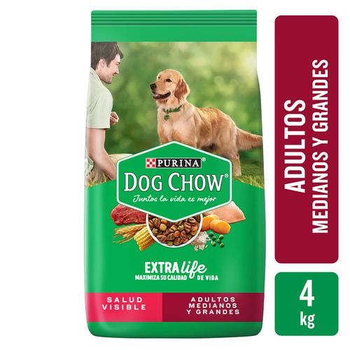 Alimento seco Purina dog chow para perro adulto raza medianos y grandes sabor pollo y carne - 4 kg