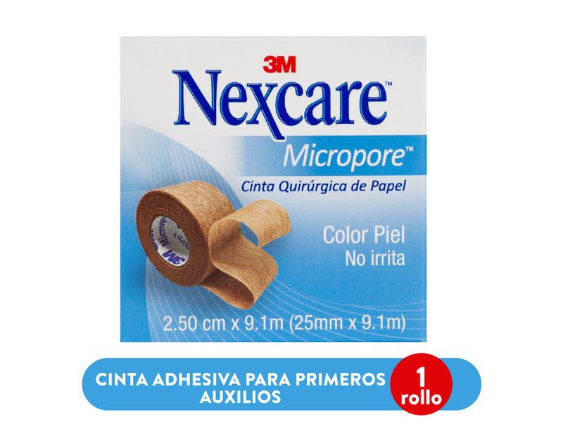 Micropore-Marca-Nexcare-Cinta-Adhesiva-Para-Primeros-Auxilios-2-5-cm-x-9-1-m-1-rollo-1-57734