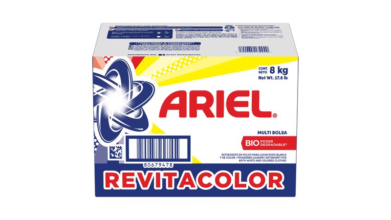 Comprar Detergente en polvo Ariel Poder y Cuidado para ropa blanca y de  color 1kg