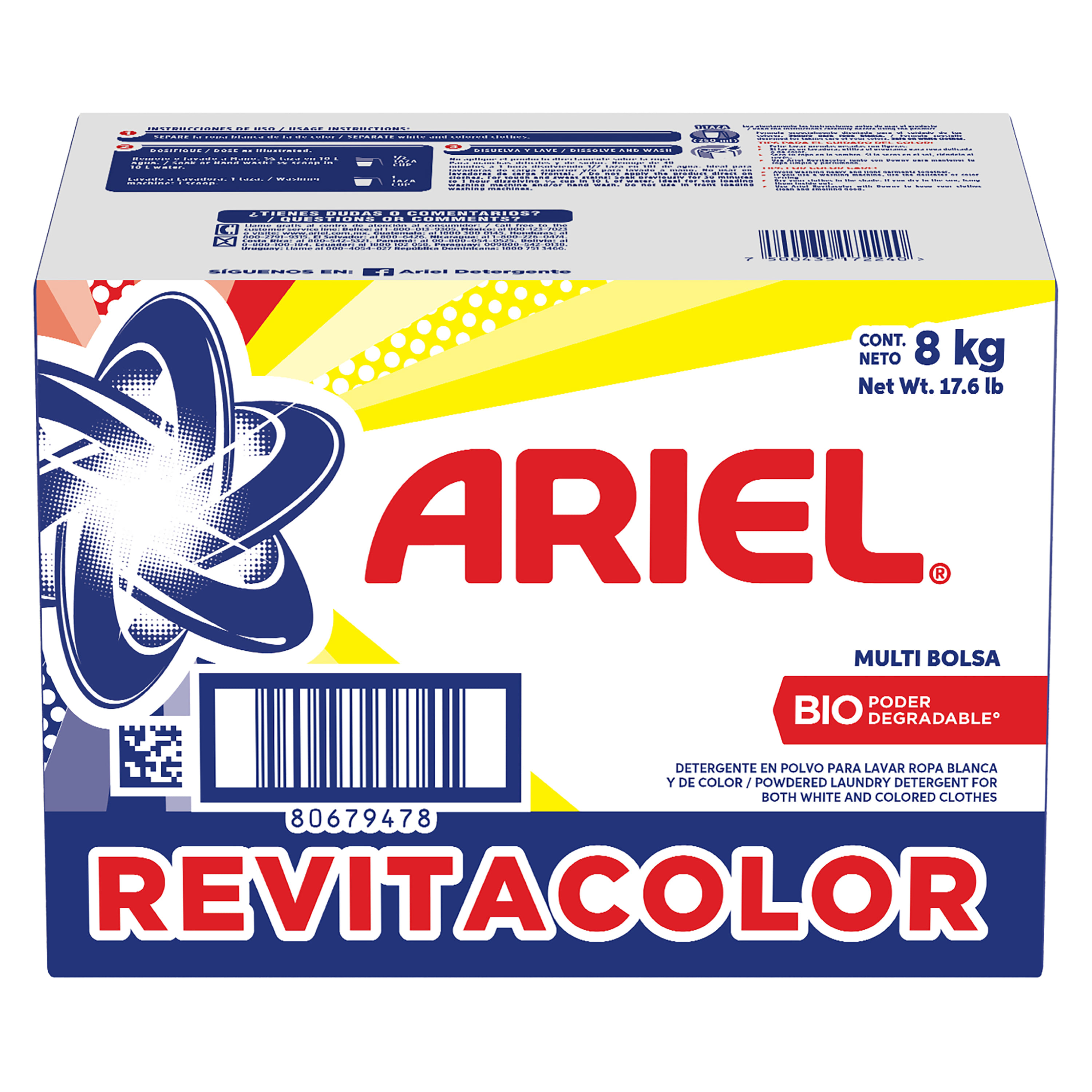 Comprar Detergente en Polvo Ariel, Revitacolor - 8kg