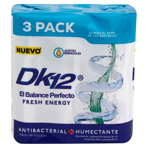 Jabón De Tocador Marca Dk12, Fresh Energy 3 Pack - 420gr