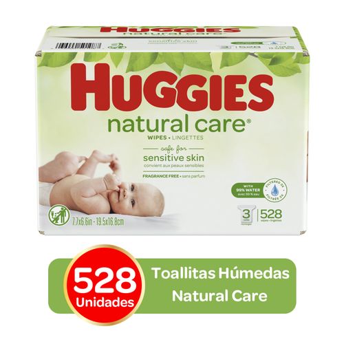 Toallas Húmedas  Huggies Natural Care Sin Fragancia - 528Uds