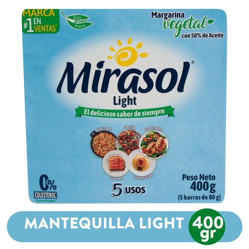 Margarina Mirasol Light En Barra - 400 g