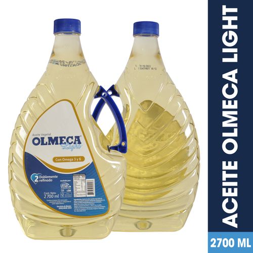 Aceite Vegetal Marca Olmeca Light, Con Omega 3 Y 6 - 2700ml