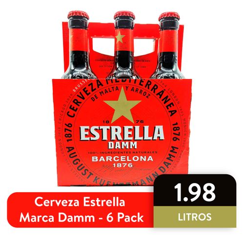 Cerveza Estrella Damm 6 Pack - 1980ml