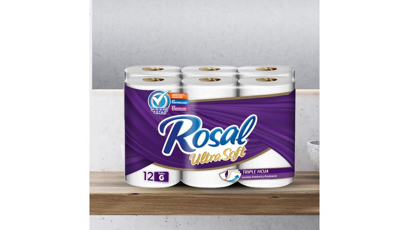 Comprar Papel Higiénico Rosal Morado, Triple Hoja - 18 Rollos
