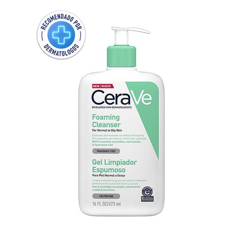 Gel Limpiador Espumoso Cerave, Para Piel Normal A Grasa, Sin Perfurme - 473ml