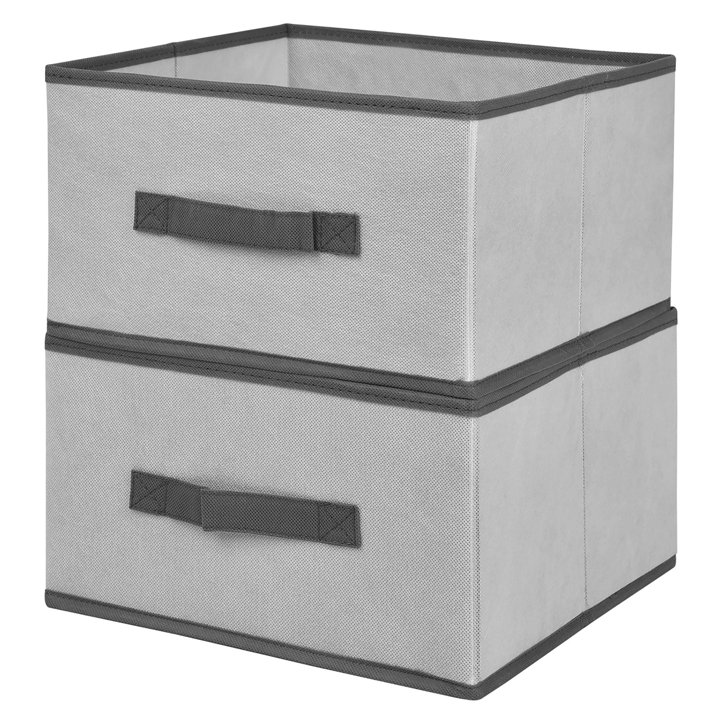 Basics Cajas organizadoras de almacenamiento de cajones de tela,  juego de 6, color gris