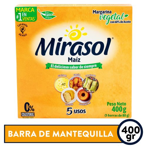 Margarina Mirasol De Maíz En Barra - 400g