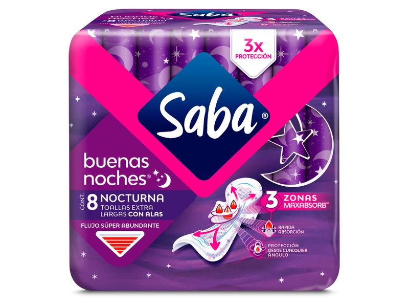 Toallas-Femeninas-Saba-Buenas-Noches-Flujo-S-per-Abundante-Con-Alas-8-Unidades-1-35639