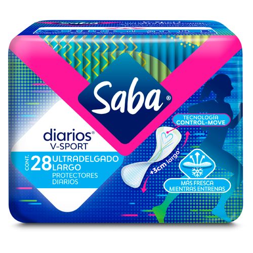 Protectores Diarios Saba V-Sport Ultradelgado Largo - 28Uds