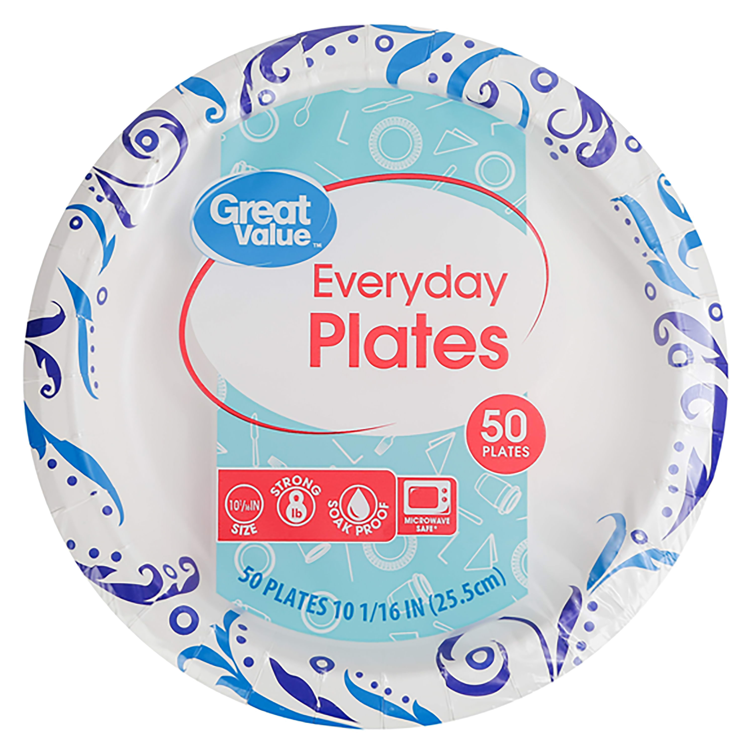 Comprar Plato Great Value Every Day Papel Impr - 50Uds