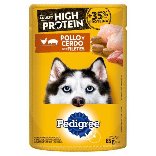 Alimento Húmedo Para Perro Adulto Pedigree High Protein Sabor Pollo Y Cerdo - 85g