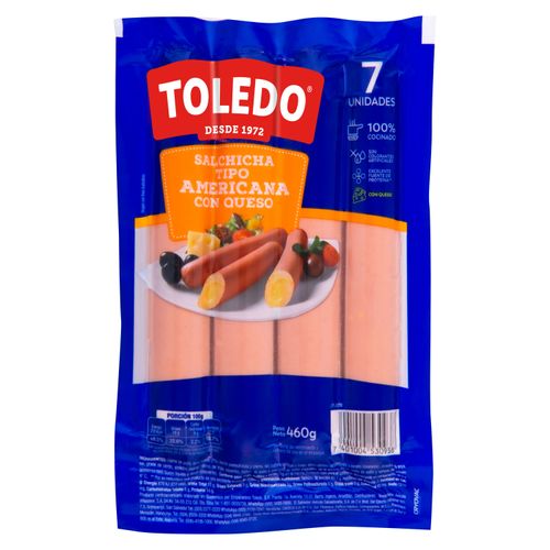 Salchicha tipo Americana Toledo con Queso  460g