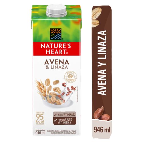 Bebida De Avena Y Linaza Nature's Heart® Tetrapak, Sin Azúcar - 946ml