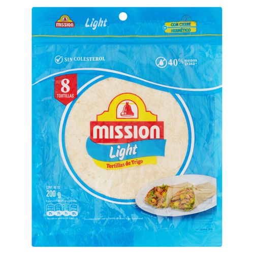 Tortillas Mission Trigo Light 8U 200G