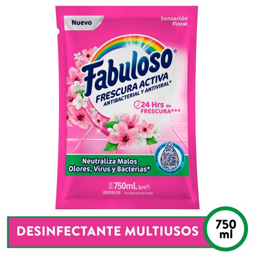 Desinfectante Multiusos Fabuloso Sensación Floral, Antibacterial Y Antiviral - 750ml