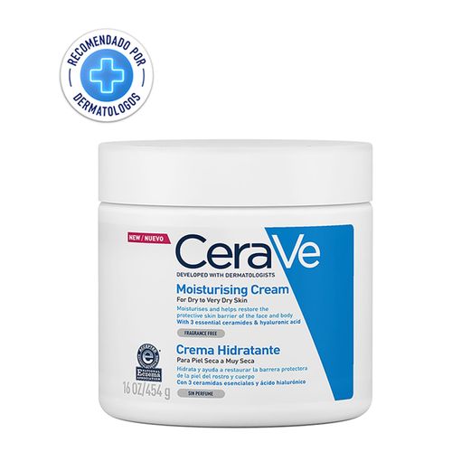 Crema Hidratante Cerave, Para Piel Seca A Muy Seca, Sin Perfume - 454gr