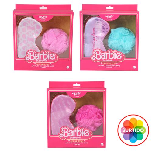 Antifaz y esponja Equate set de baño Barbie